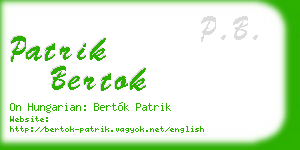 patrik bertok business card